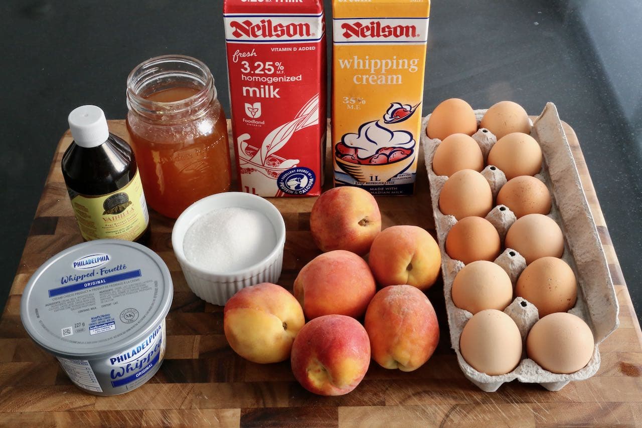 Peaches and Cream Ice Cream recipe ingredients.
