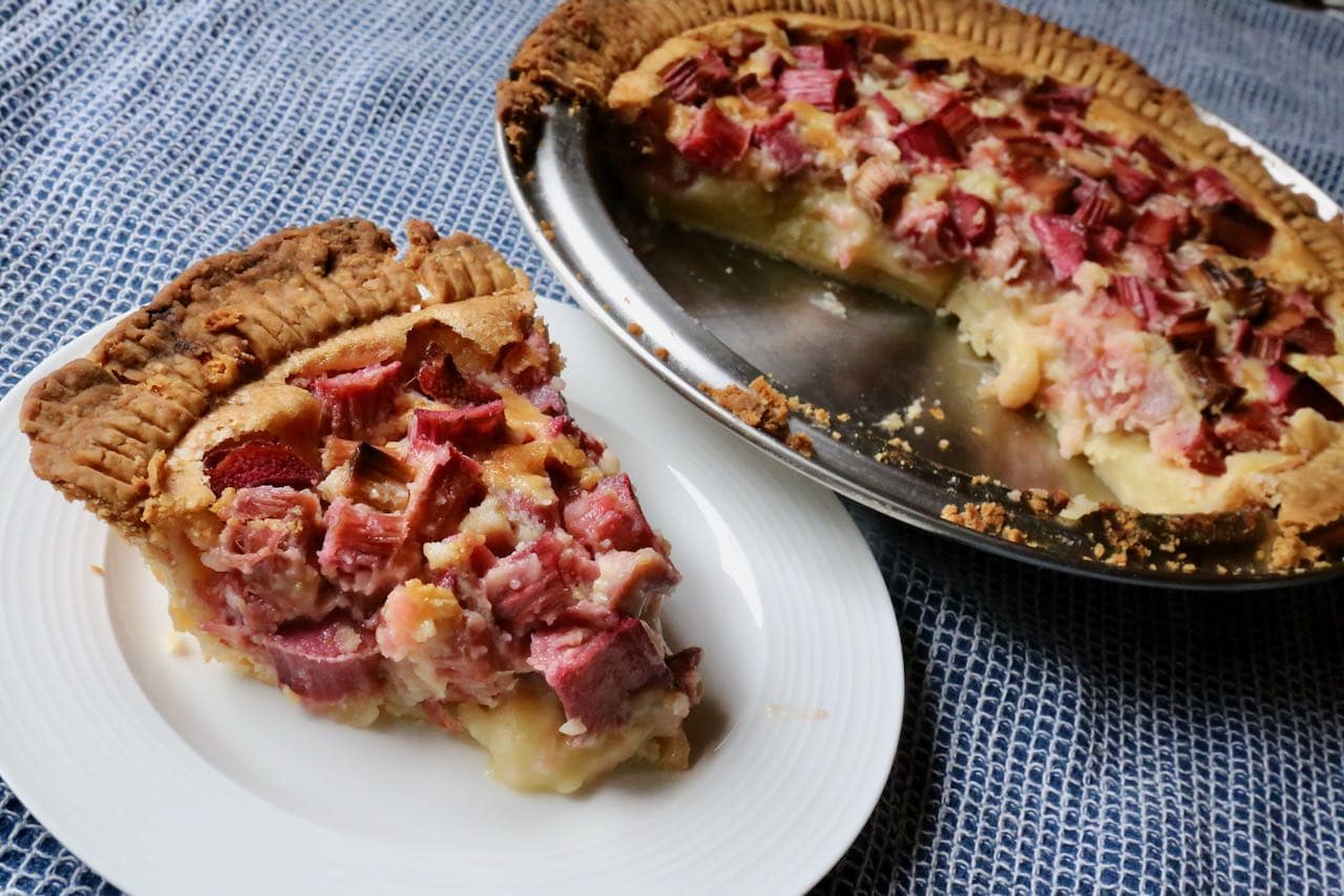 We love serving this Rhubarb and Custard Tart recipe with a scoop of vanilla or strawberry ice cream. 