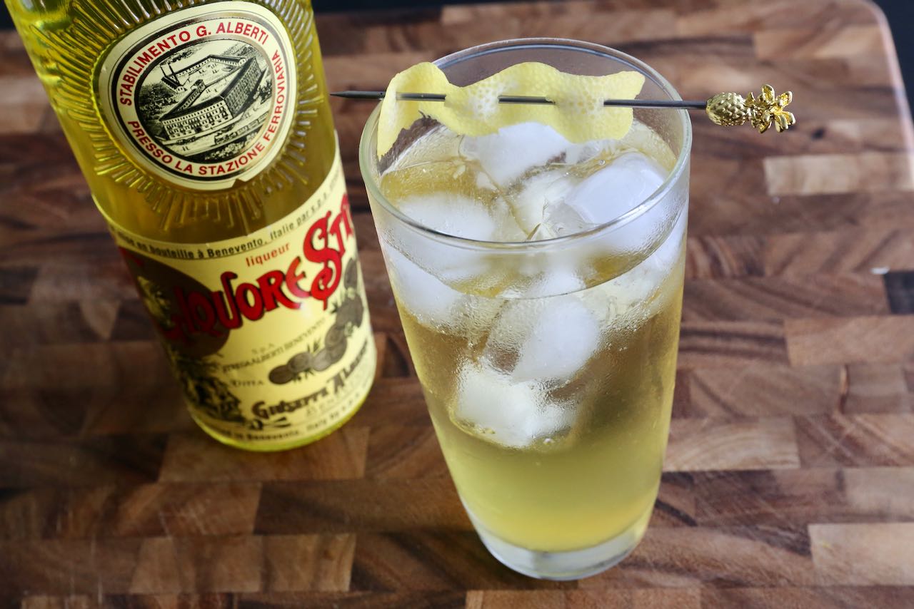 Liquore Strega is a yellow Italian liqueur flavoured with over 70 botanicals including saffron and mint.