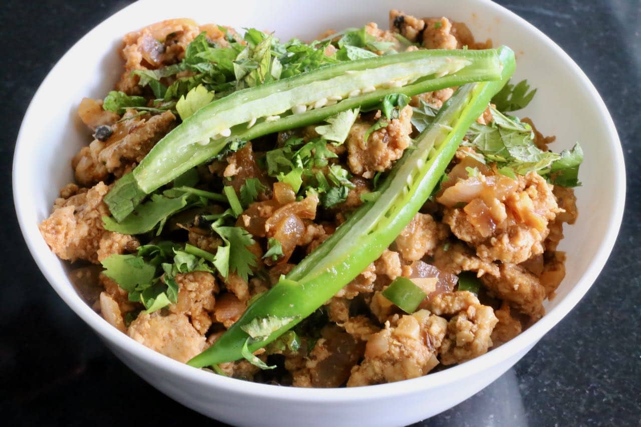 Chicken Keema is an Indian dry masala curry.