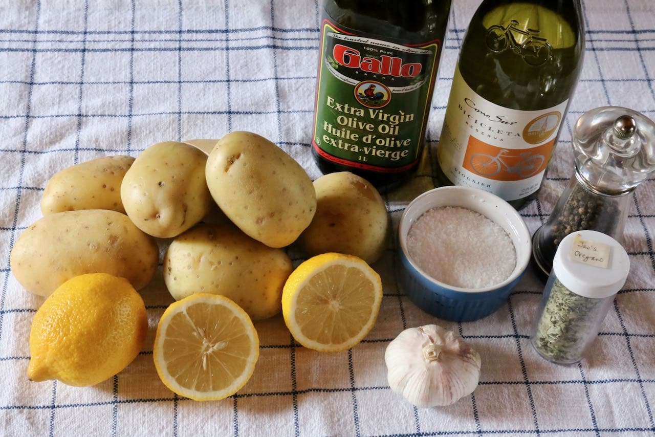 Traditional Lemon Cyprus Potatoes recipe ingredients.