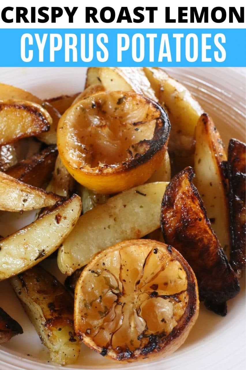 Save our Vegan Crispy Lemon Oven Roasted Cyprus Potatoes recipe to Pinterest!