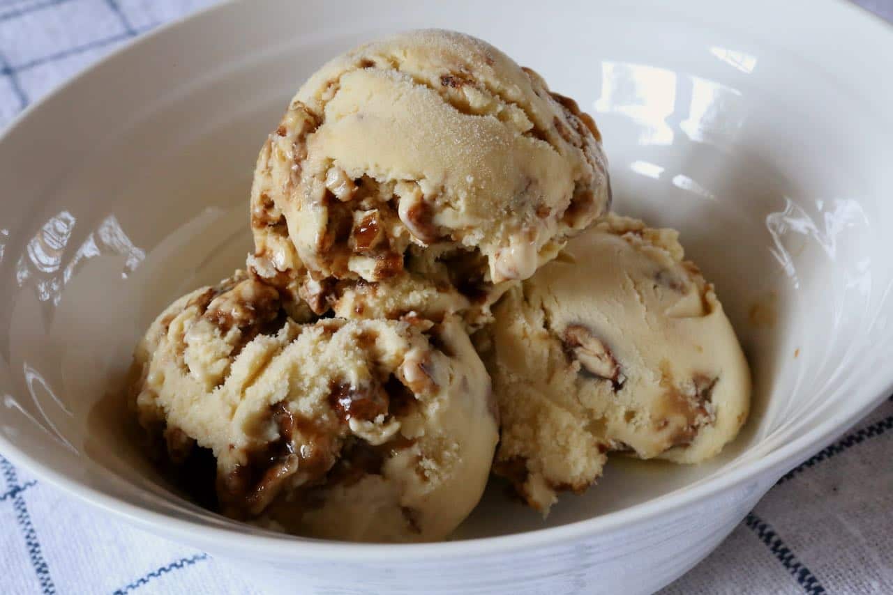 We love serving Pralines and Cream Ice Cream in the Fall with seasonal apples and pears.