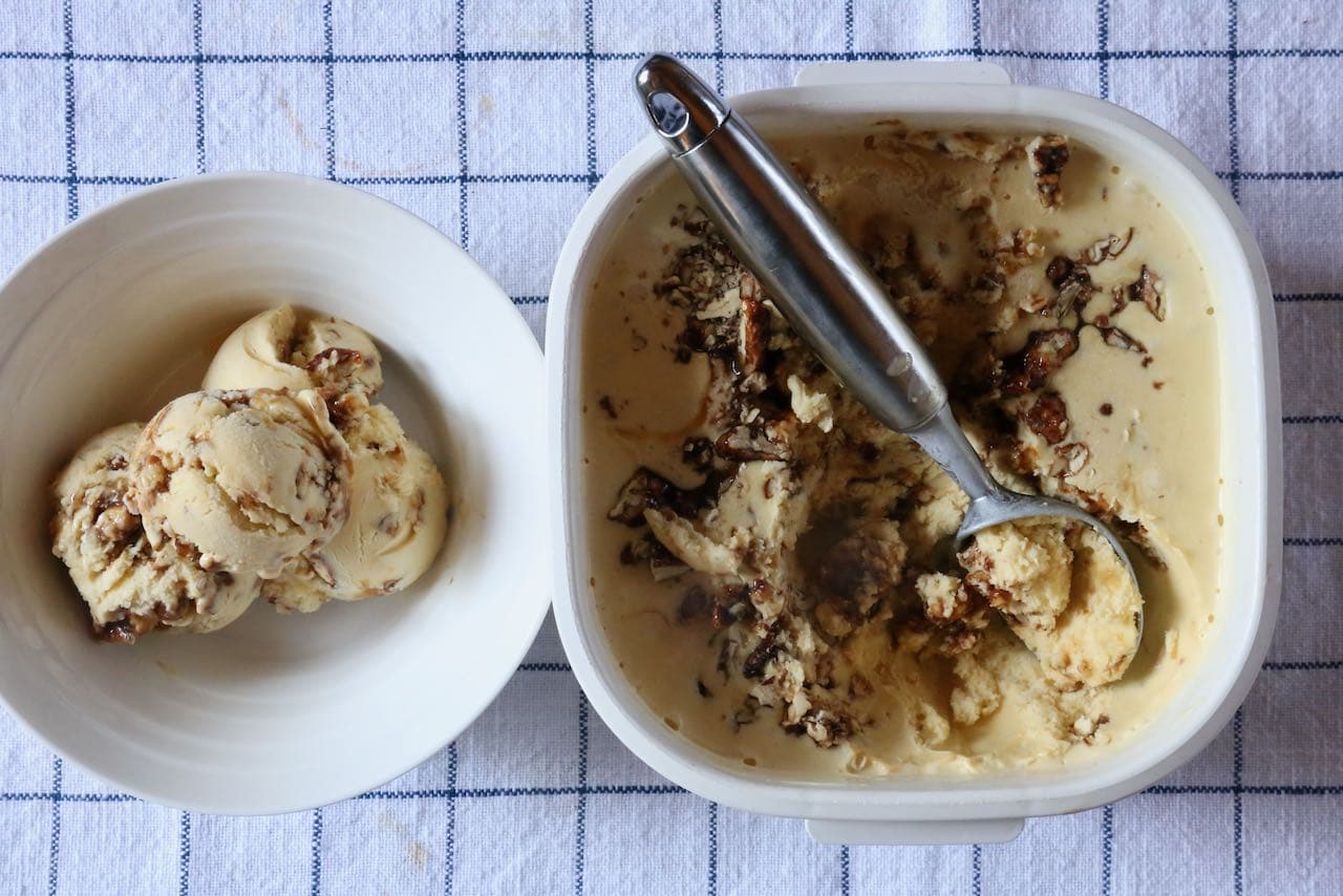 Now you're an expert on how to make the best homemade Pralines and Cream Ice Cream recipe!