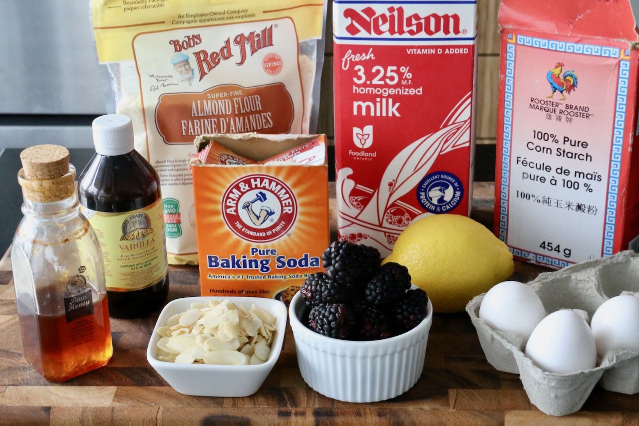 Traditional Gluten-Free Blackberry Muffins recipe ingredients.