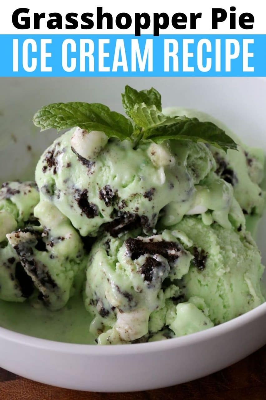 Save our easy homemade Grasshopper Ice Cream recipe to Pinterest!