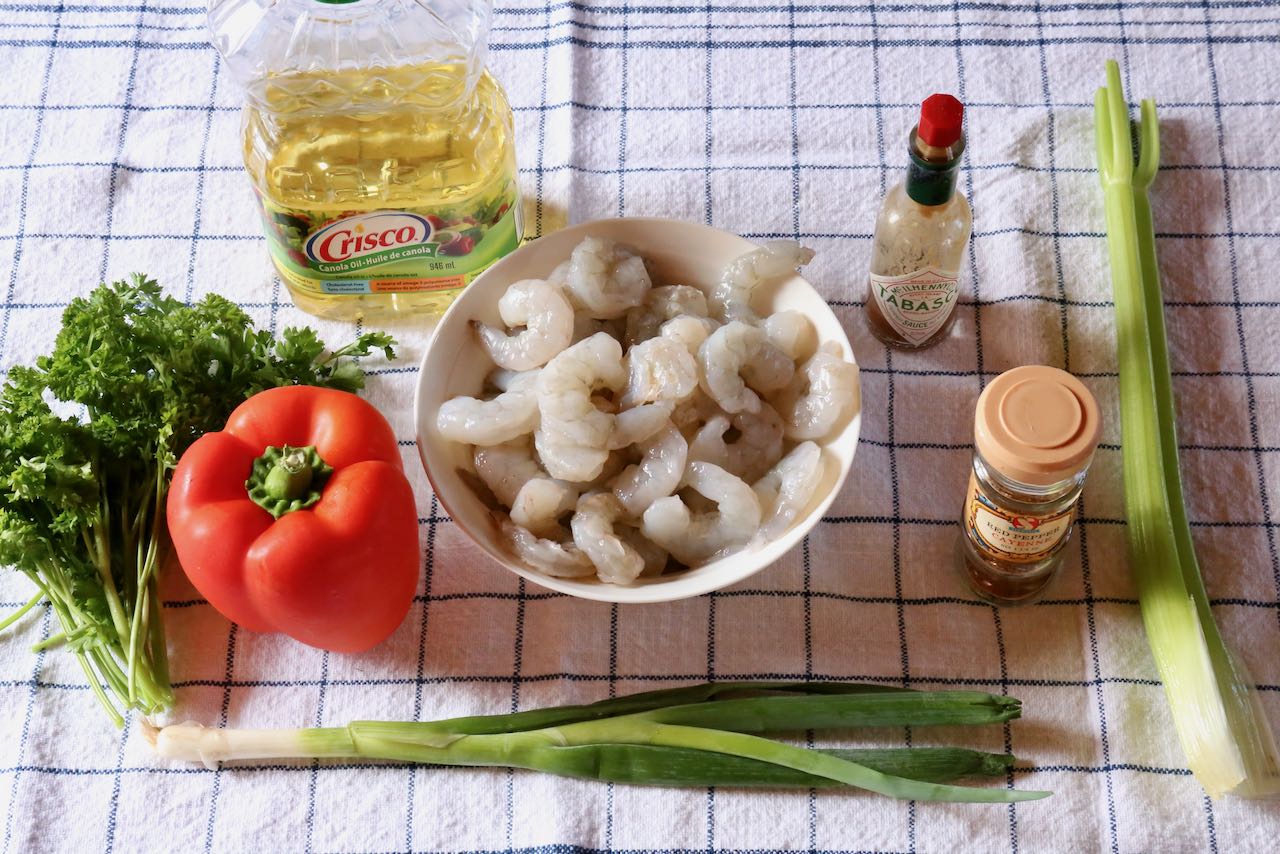 Traditional Cajun Shrimp Boulettes recipe ingredients.