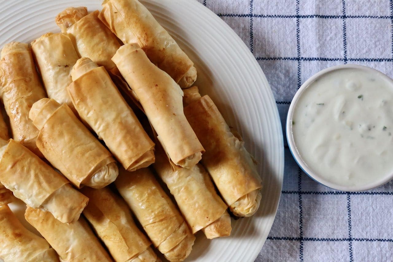 Turkish Cheese Filo Cigar Rolls are our favourite vegetarian appetizer or snack to serve at parties.