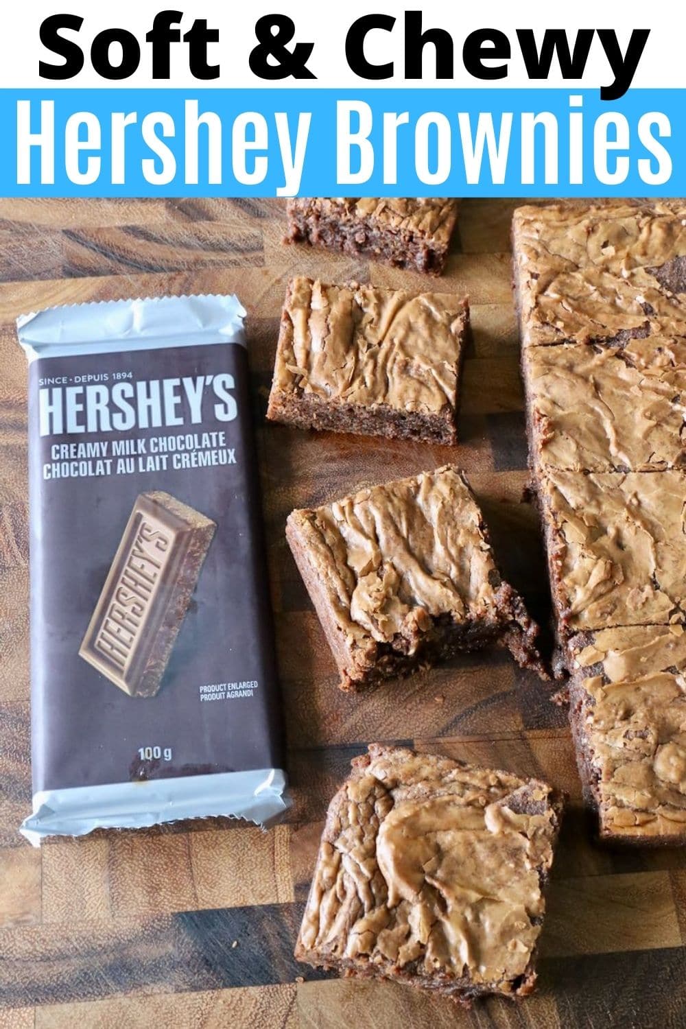 Chewy Milk Chocolate Hershey Brownie Recipe   Hershey Brownies 8 