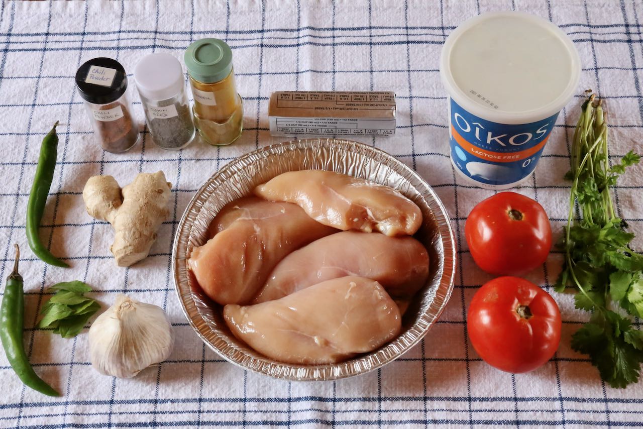 Traditional Karahi Chicken recipe ingredients.