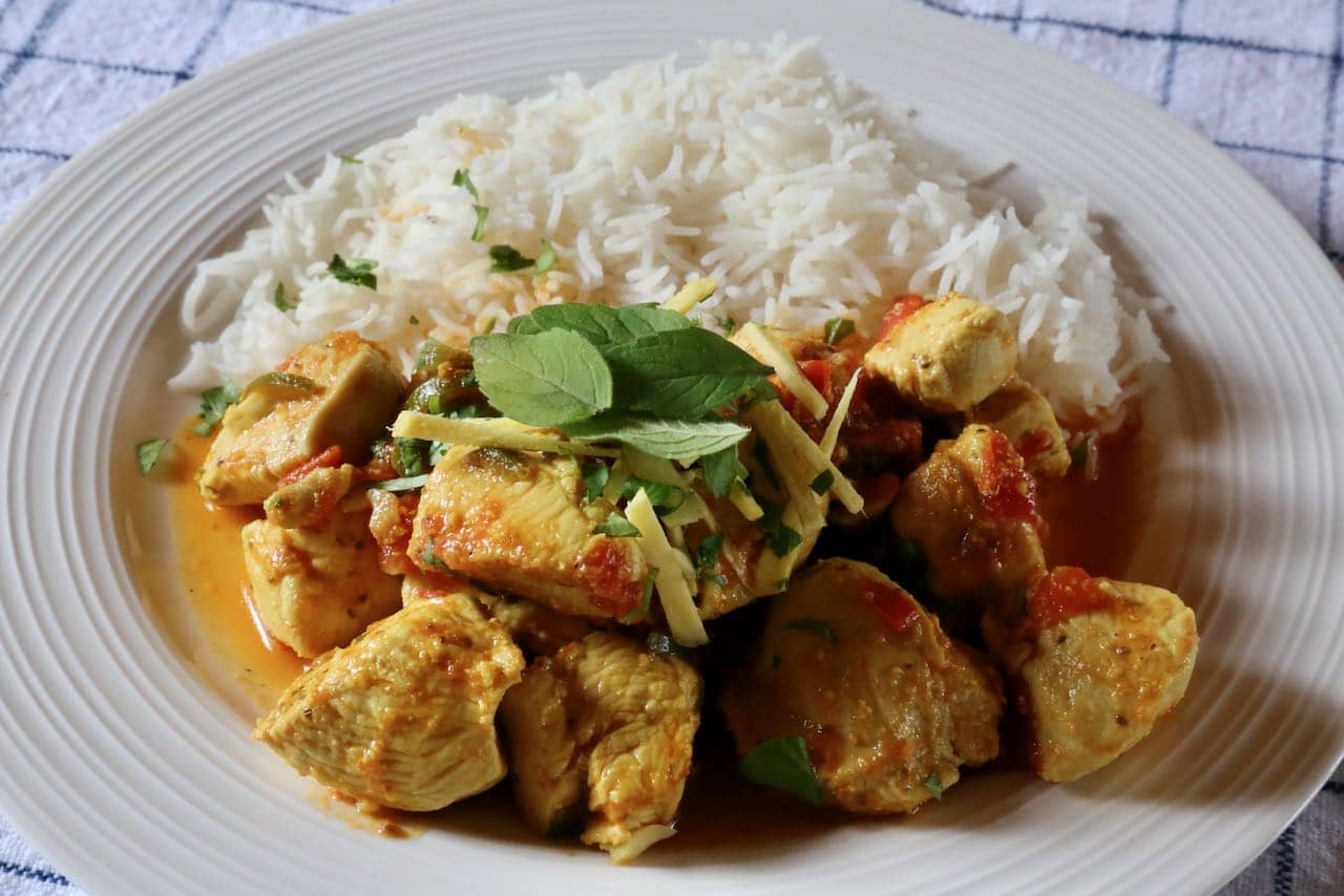 Serve Karahi Chicken with steamed rice or naan bread.