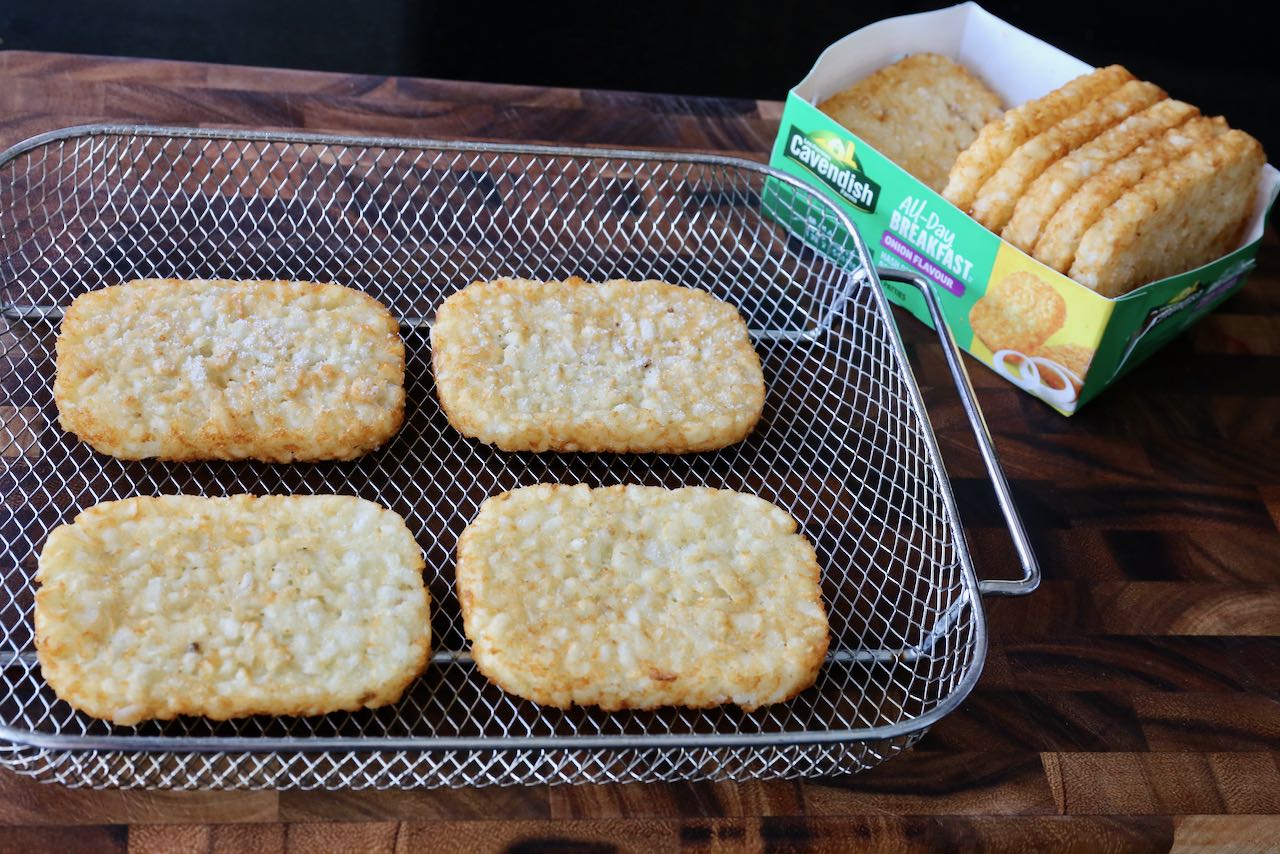 Place hash brown patties in a single layer in the air fryer basket.