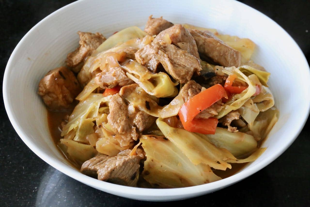 Pork and Cabbage Stew Photo Image.