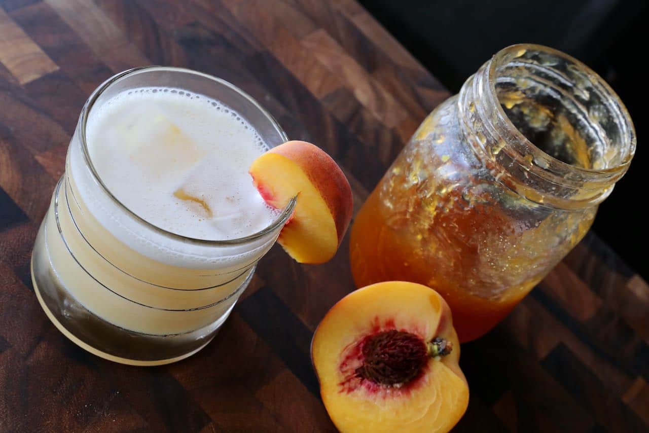 Now you're an expert on how to make the best quick & easy Peach Whiskey Sour Cocktail recipe!