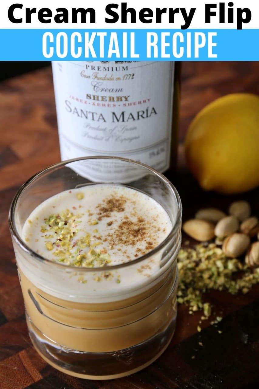 Save our Spiced Cream Sherry Flip Cocktail recipe to Pinterest!