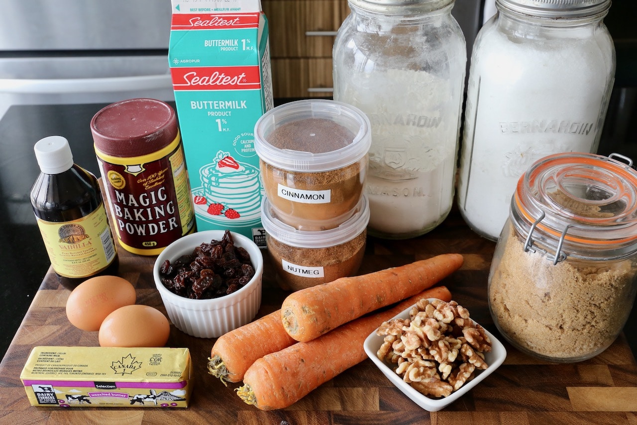 Homemade Carrot Cake Scones recipe ingredients.