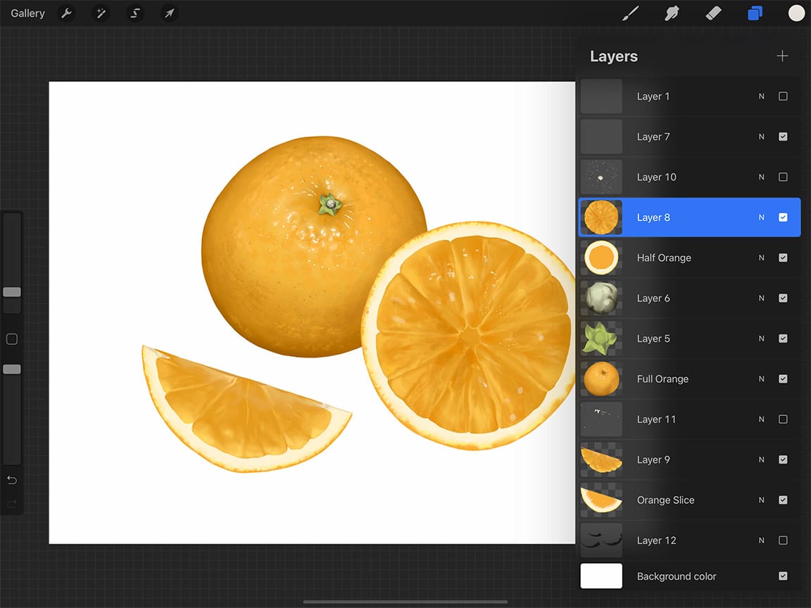 How to Draw an Orange: Pay attention to the fibres and details in your fruit