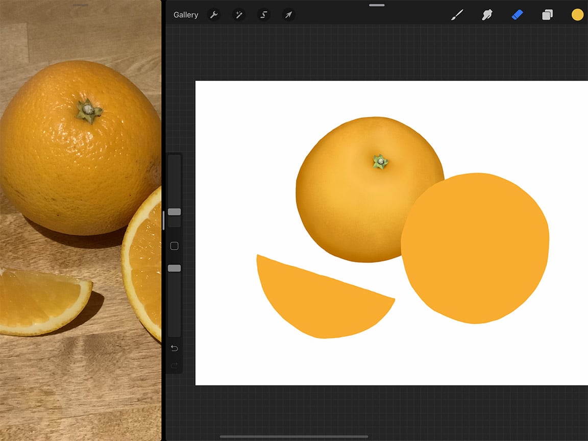 How to Draw an Orange: Create gradients to give your shapes depth.