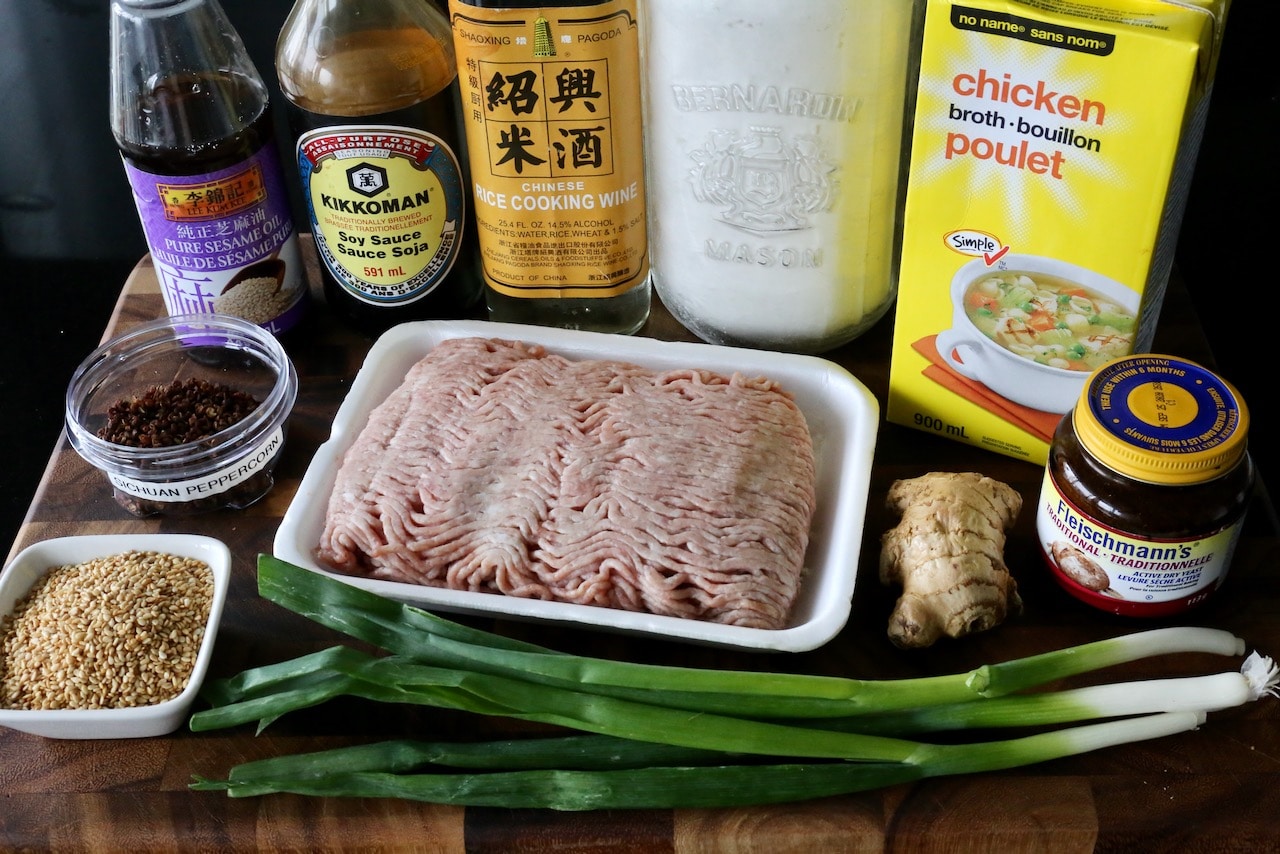 Homemade Chinese Fried Buns recipe ingredients.