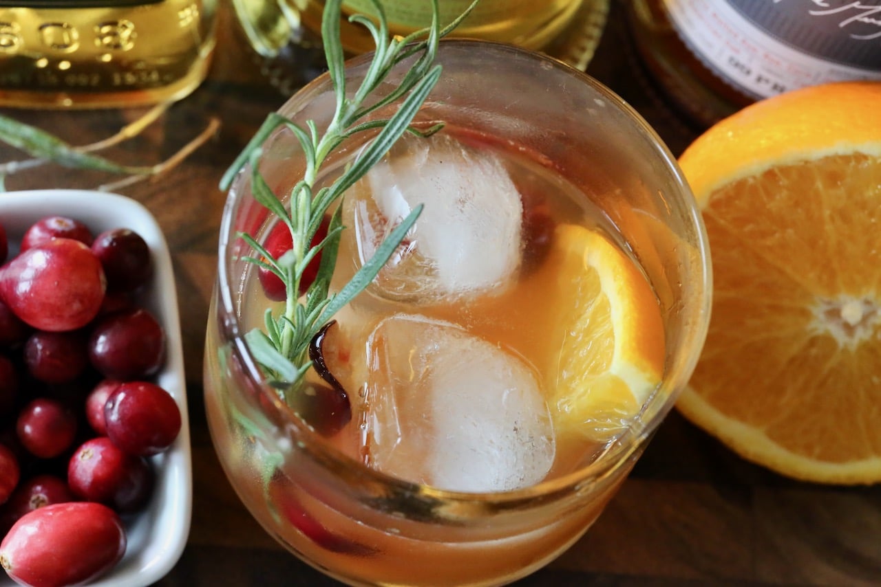 Festive Christmas Old Fashioned Cocktail Drink Recipe