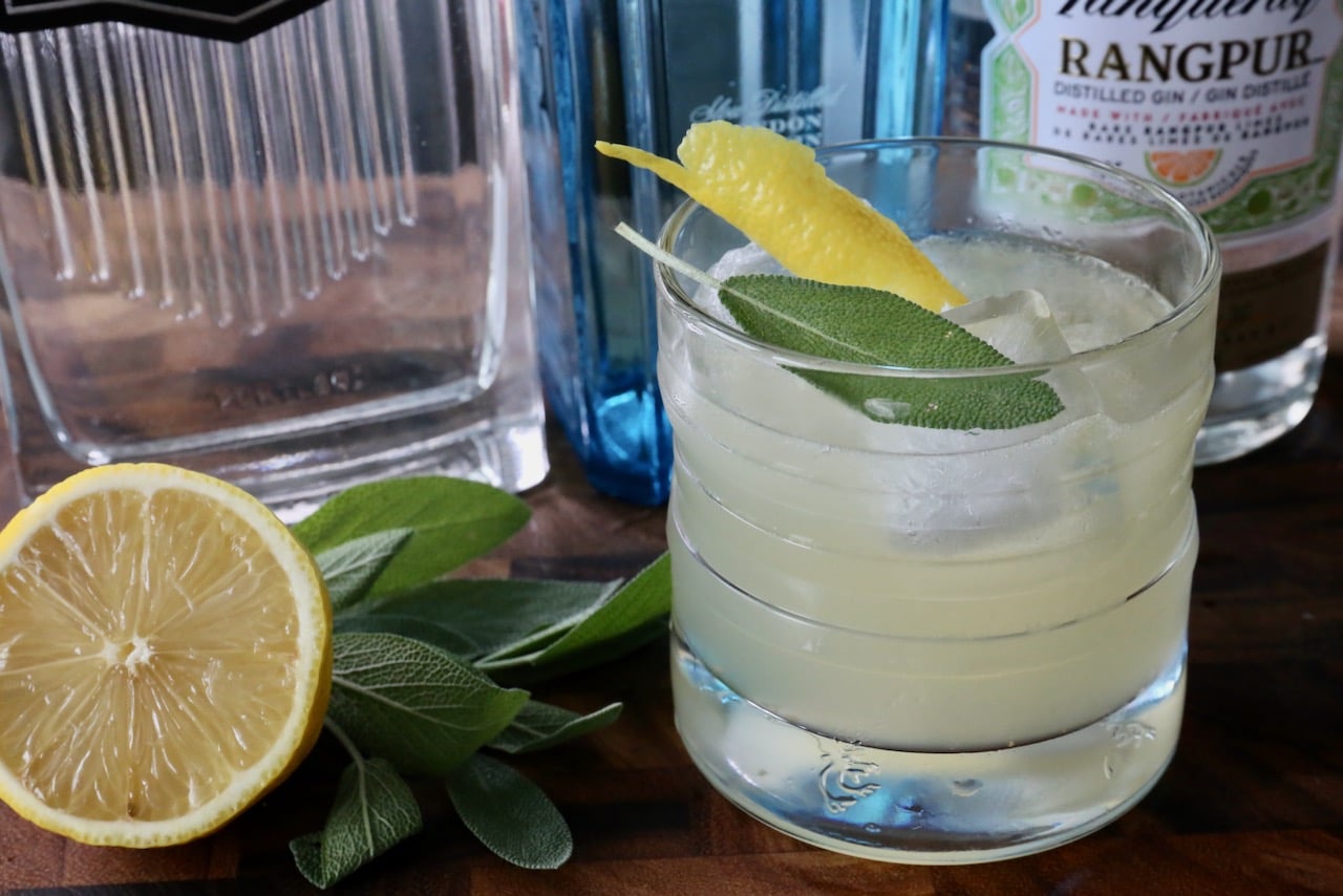 Gin Sage Cocktail Drink Recipe Photo Image.