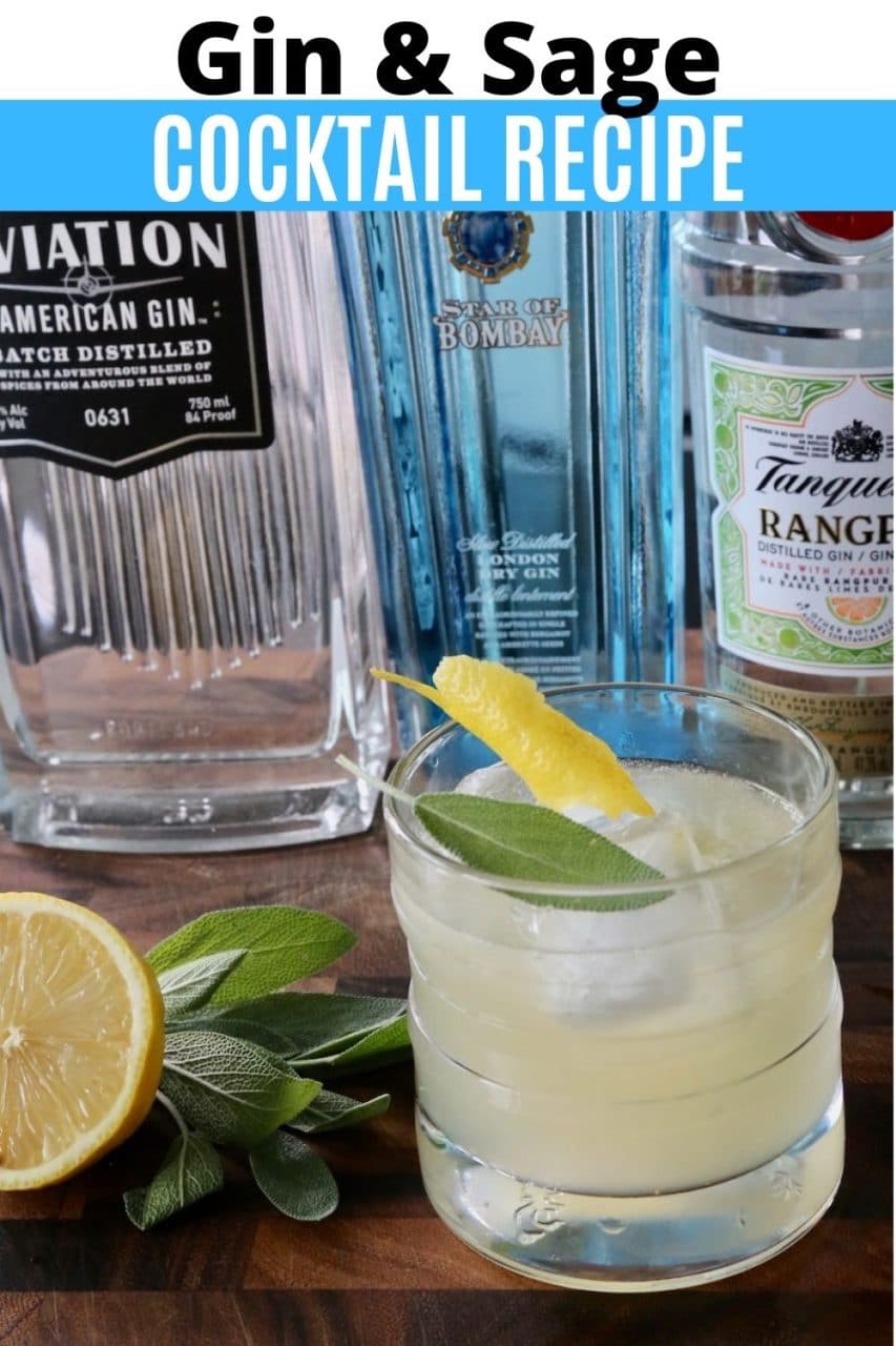 Save our Fresh Gin Sage Cocktail Drink recipe to Pinterest!