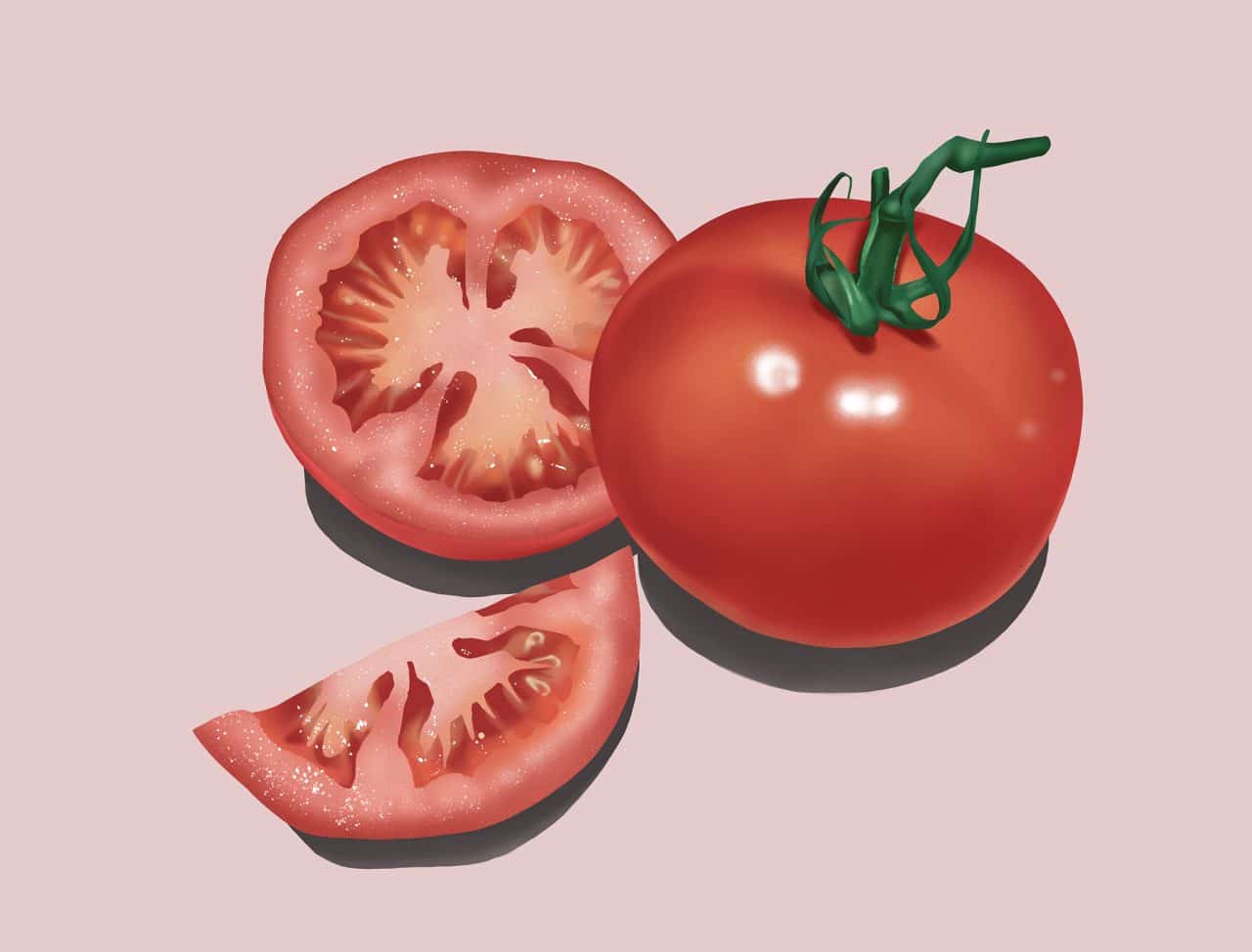 Now you're an expert on how to make a realistic tomato drawing!