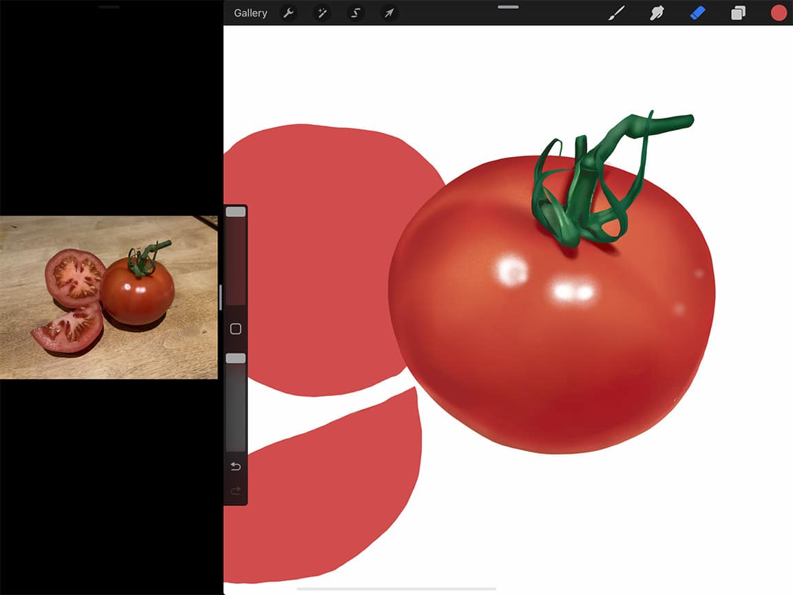 How to Draw Tomatoes: Highlights are important in creating a realistic effect
