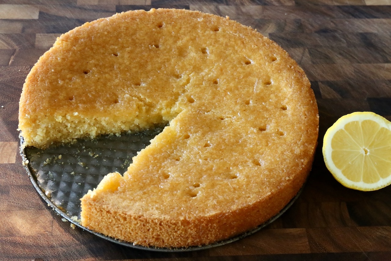 Vegan Lemon Polenta Cake is the perfect dessert to serve at an Italian dinner party.