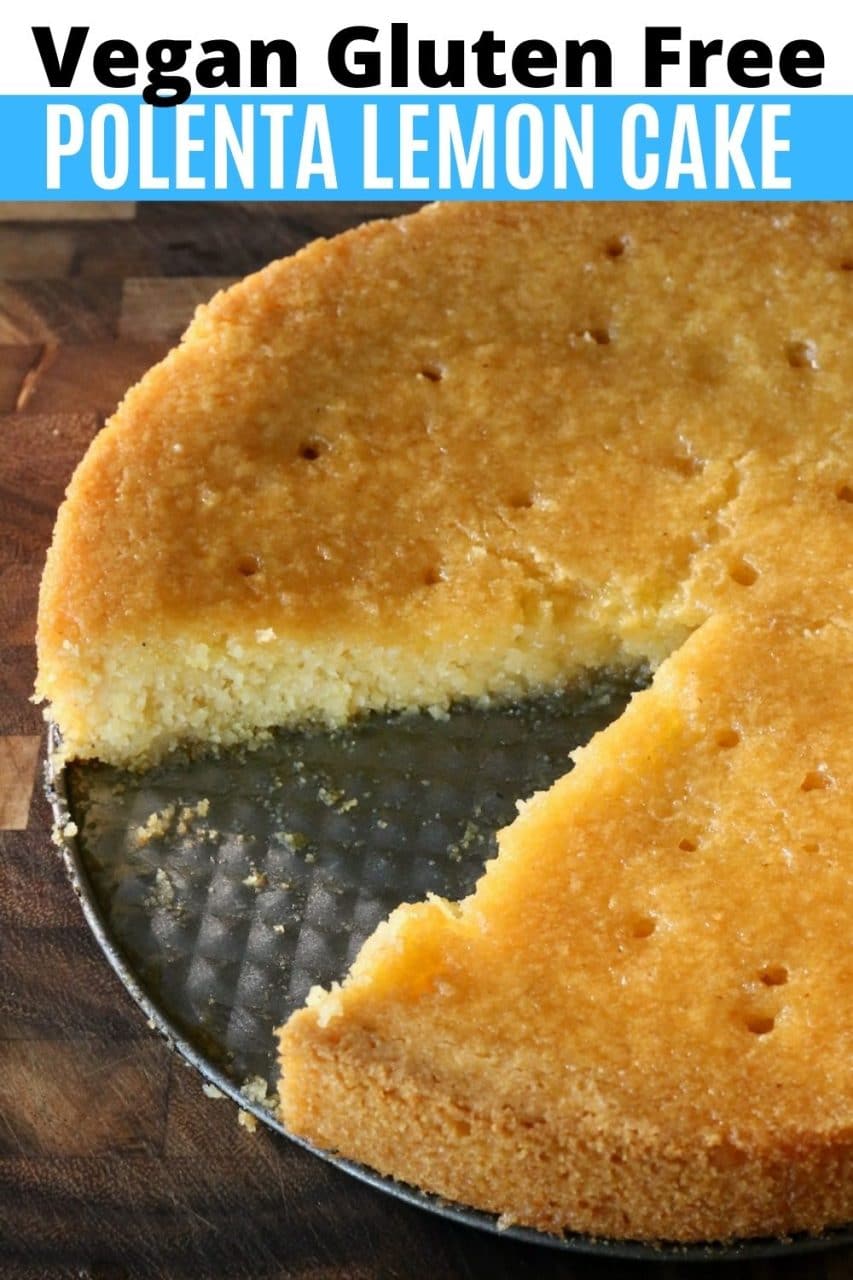 Save our homemade Vegan Gluten Free Polenta Eggless Lemon Cake recipe to Pinterest!