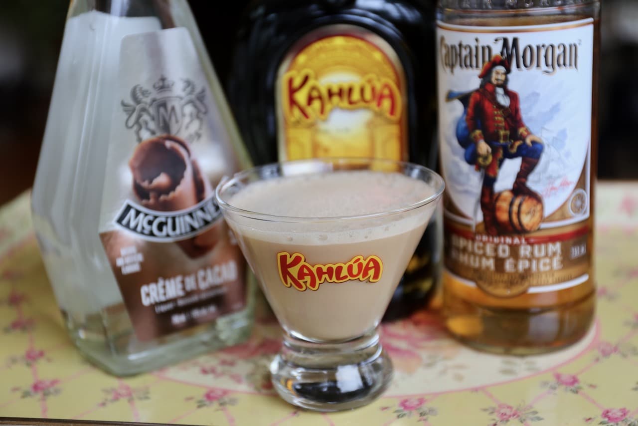 The Alexandra Cocktail is a famous rum and coffee liqueur mixed drink made with Kahlua.  