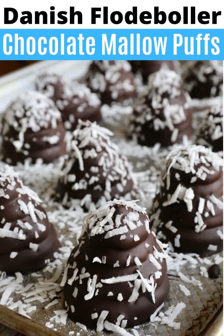 Save our homemade Flodeboller Danish Marshmallow Cookies recipe to Pinterest!