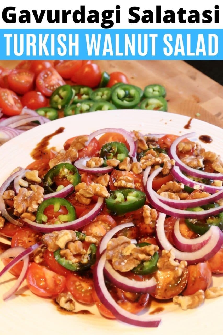 Save our healthy Gavurdagi Salatasi Turkish Tomato Walnut Salad recipe to Pinterest!