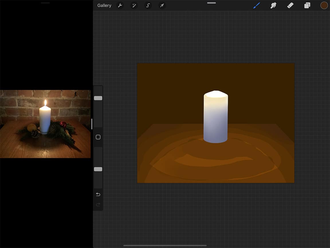 How to Draw a Candle: Apply different Procreate effects to help create your background