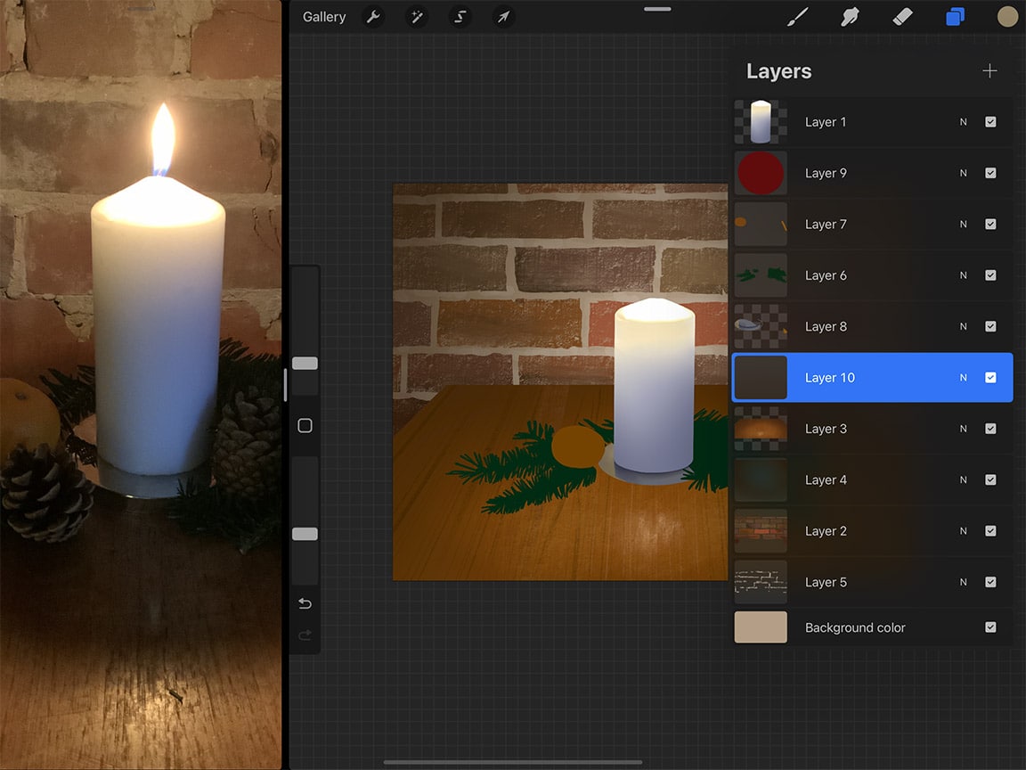 How to Draw Candles: Utilize layers and editing your drawing will be a snap