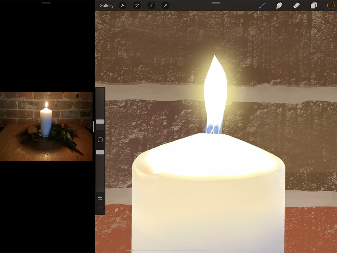 How to Draw a Candle: Creating a convincing flame and glow is easy with Procreate