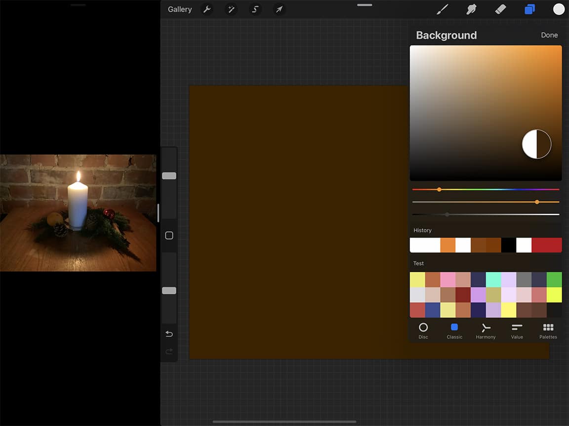 How to Draw a Candle: Adjust your background colour easily using Procreate