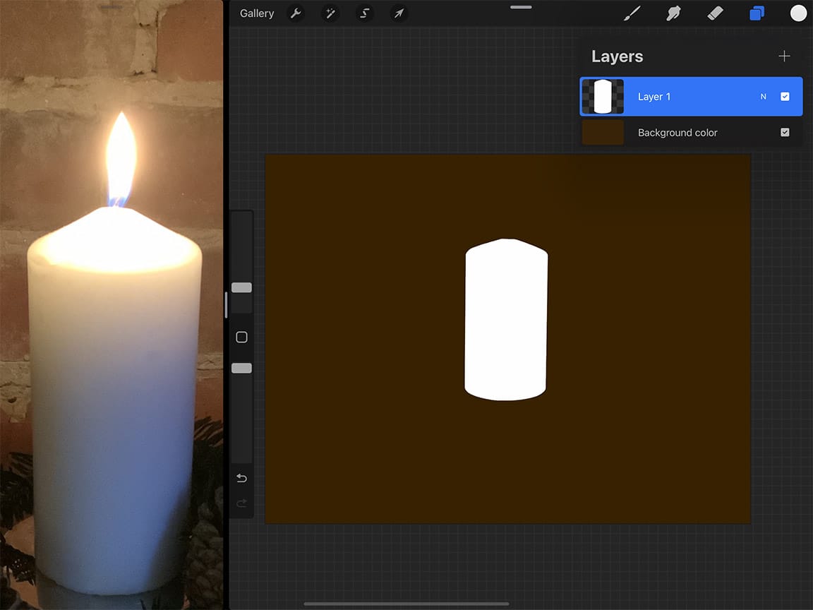 How to Draw a Candle: The alpha lock is a great tool to utilize when painting in Procreate