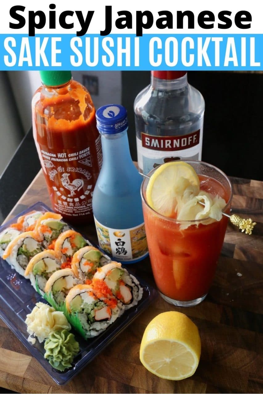 Save our Japanese Sake Vodka Sushi Cocktail recipe to Pinterest!