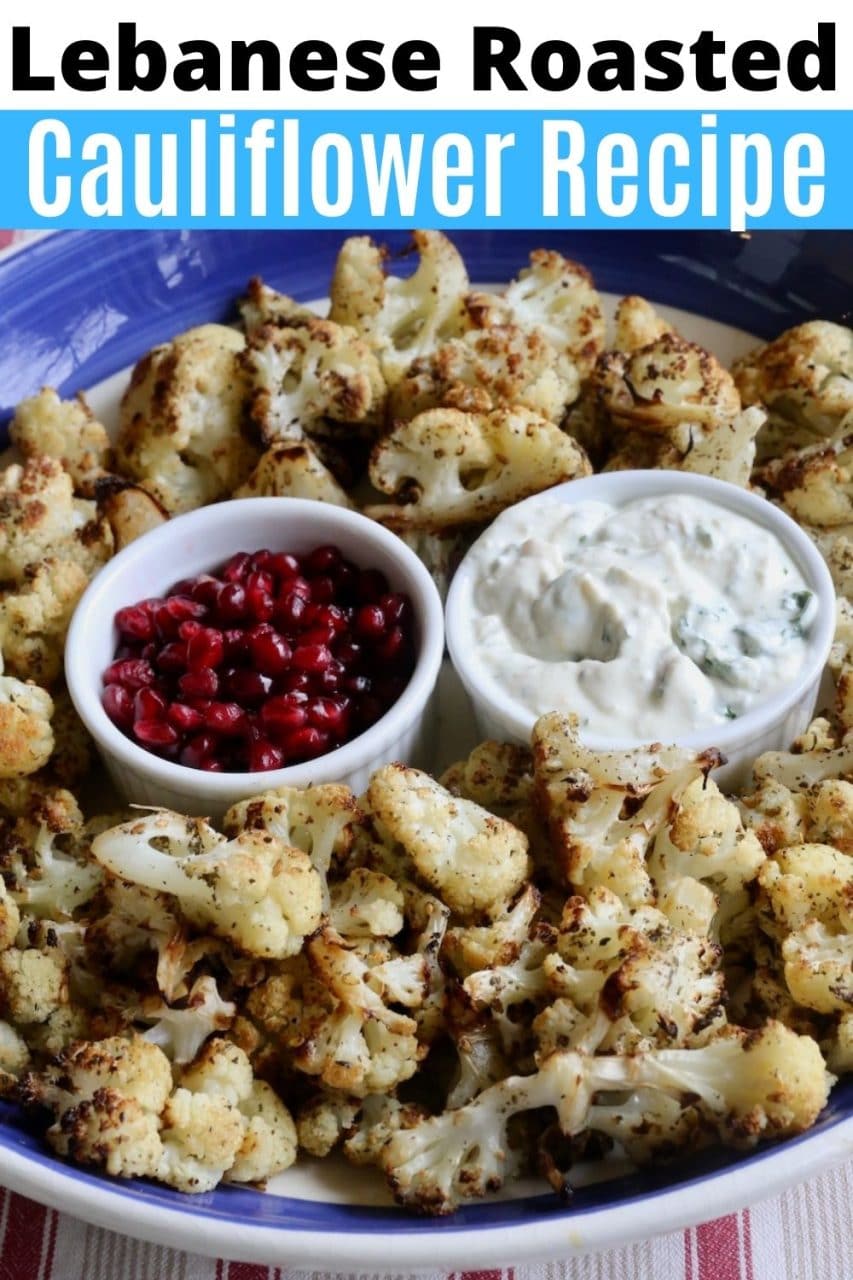 Save our Healthy Oven Roasted Lebanese Cauliflower recipe to Pinterest!