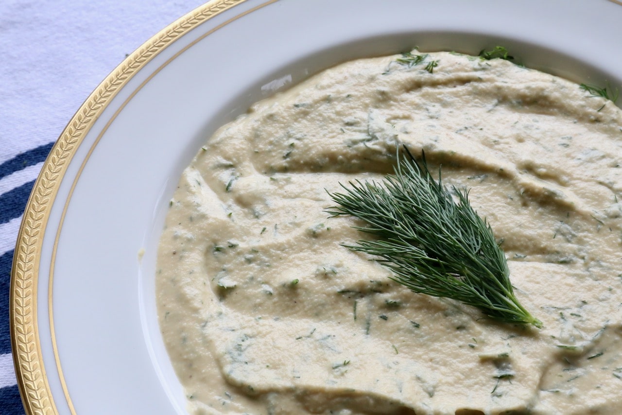 This healthy Dill Hummus recipe is vegan and vegetarian friendly.
