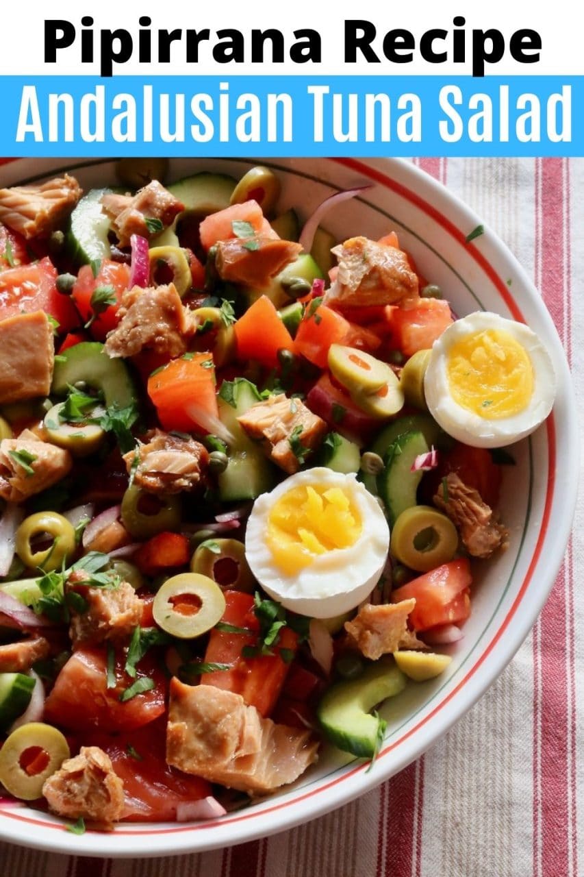 Save our healthy Pipirrana Spanish Summer Tuna Salad recipe to Pinterest!