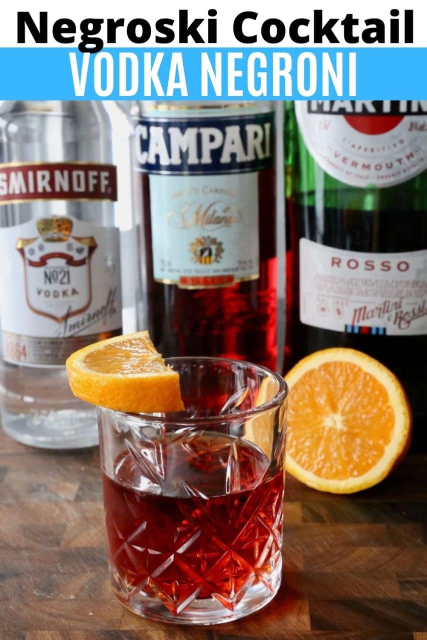 Save our "Negroski" Vodka Negroni Cocktail recipe to Pinterest!