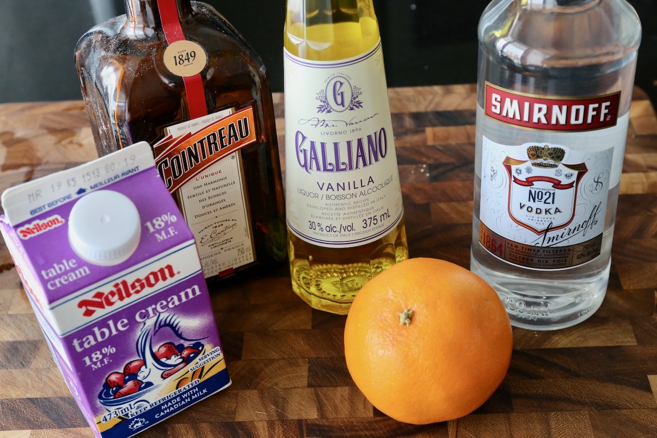 Traditional Dreamsicle Drink recipe ingredients.
