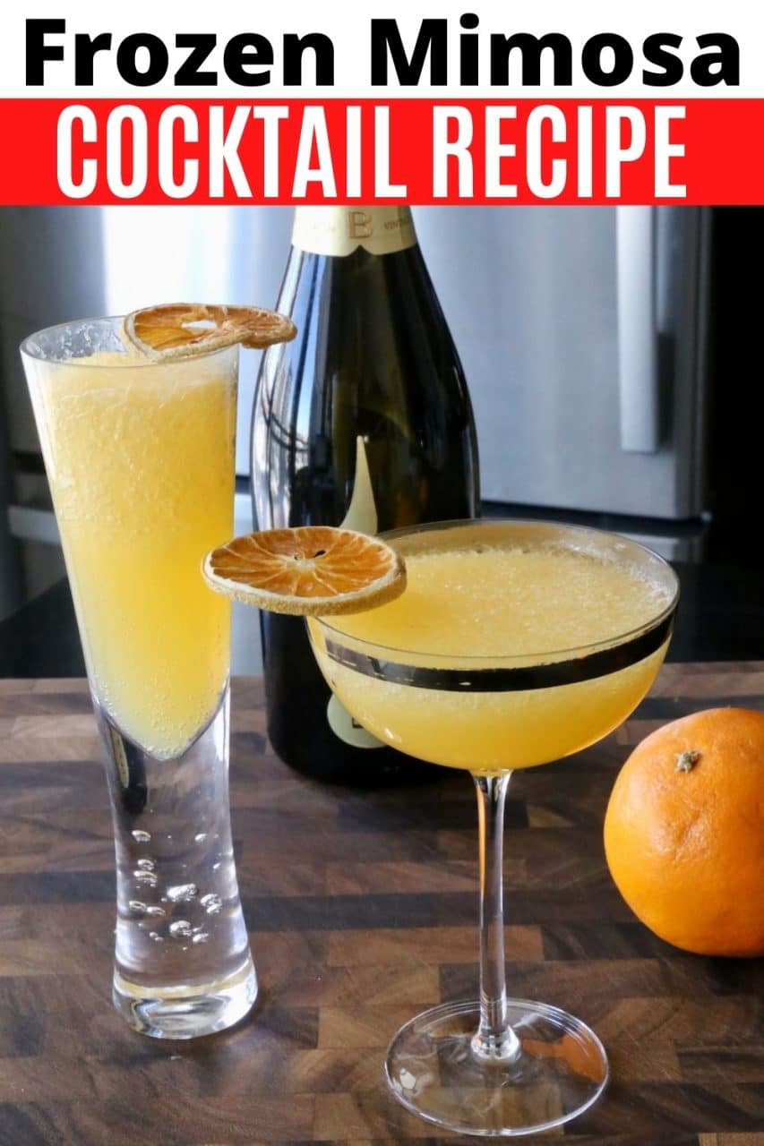 Save our Frozen Mimosa Slushie Cocktail Drink recipe to Pinterest!