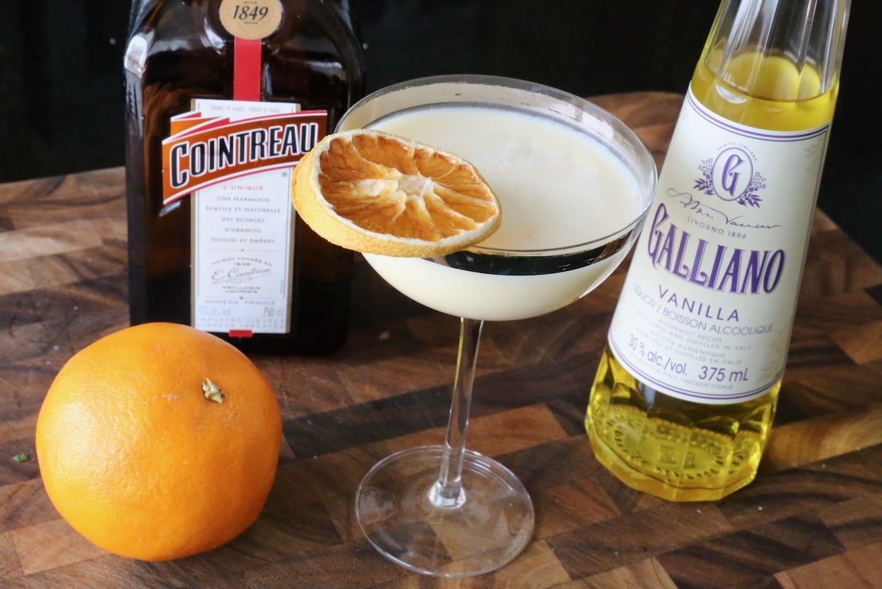 The Golden Dream Cocktail features Cointreau, Galliano, cream and orange juice.