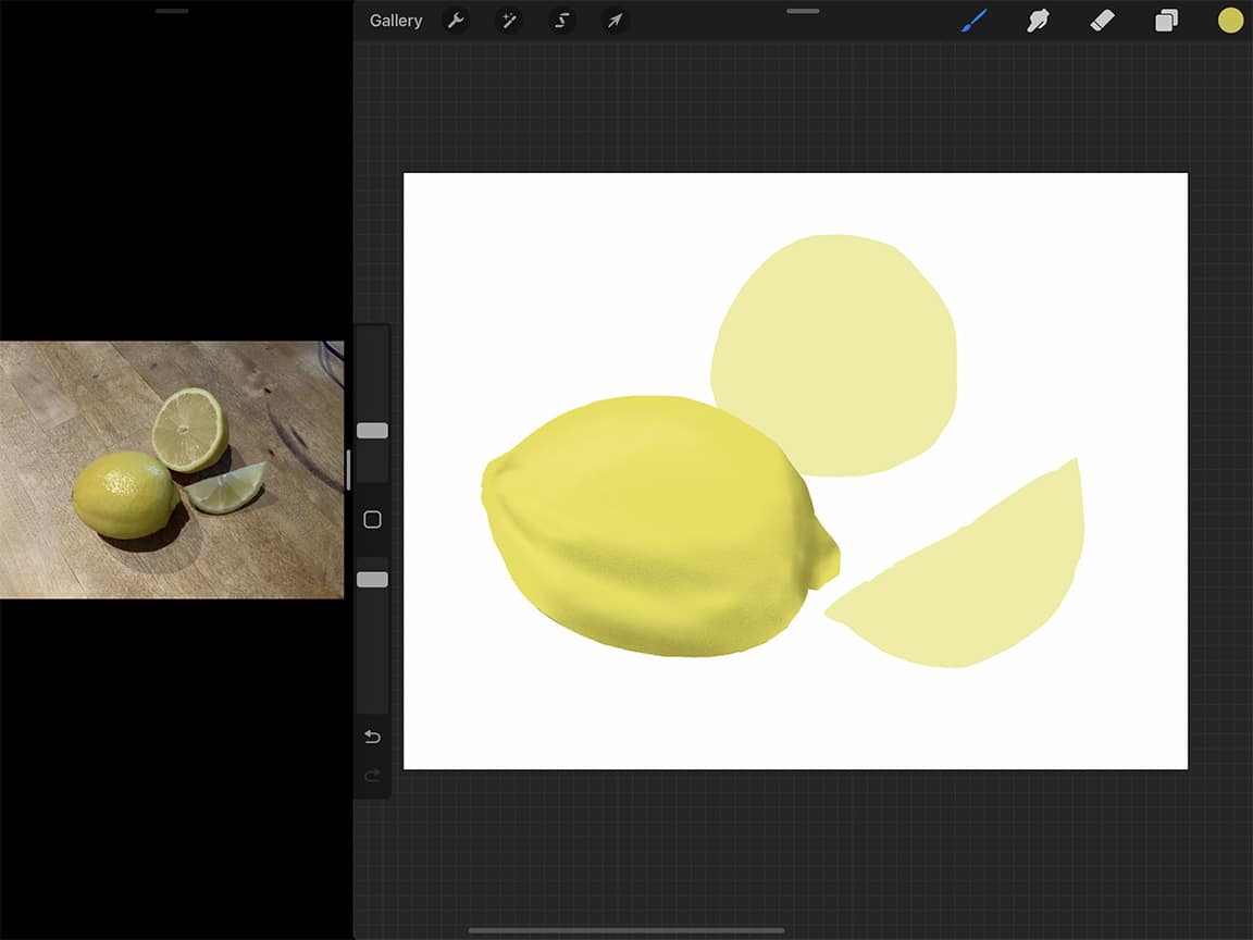 How to Draw a Lemon: Start by creating your underlying gradients
