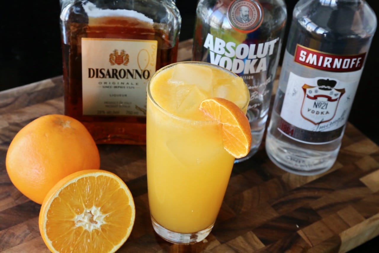 We love serving a Bocce Ball Cocktail at brunch because it's prepared with fresh orange juice.