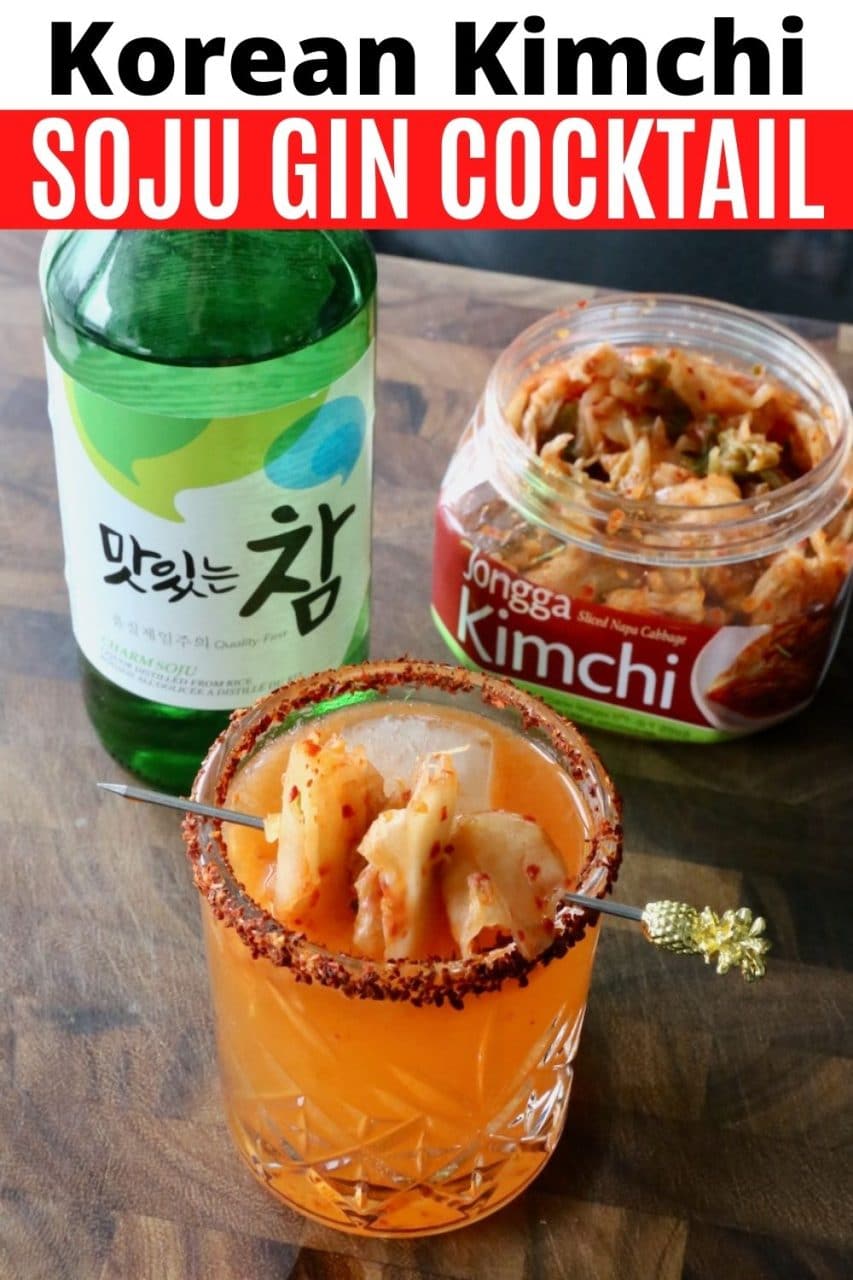 Save our Spicy Korean Kimchi Soju Cocktail recipe to Pinterest!
