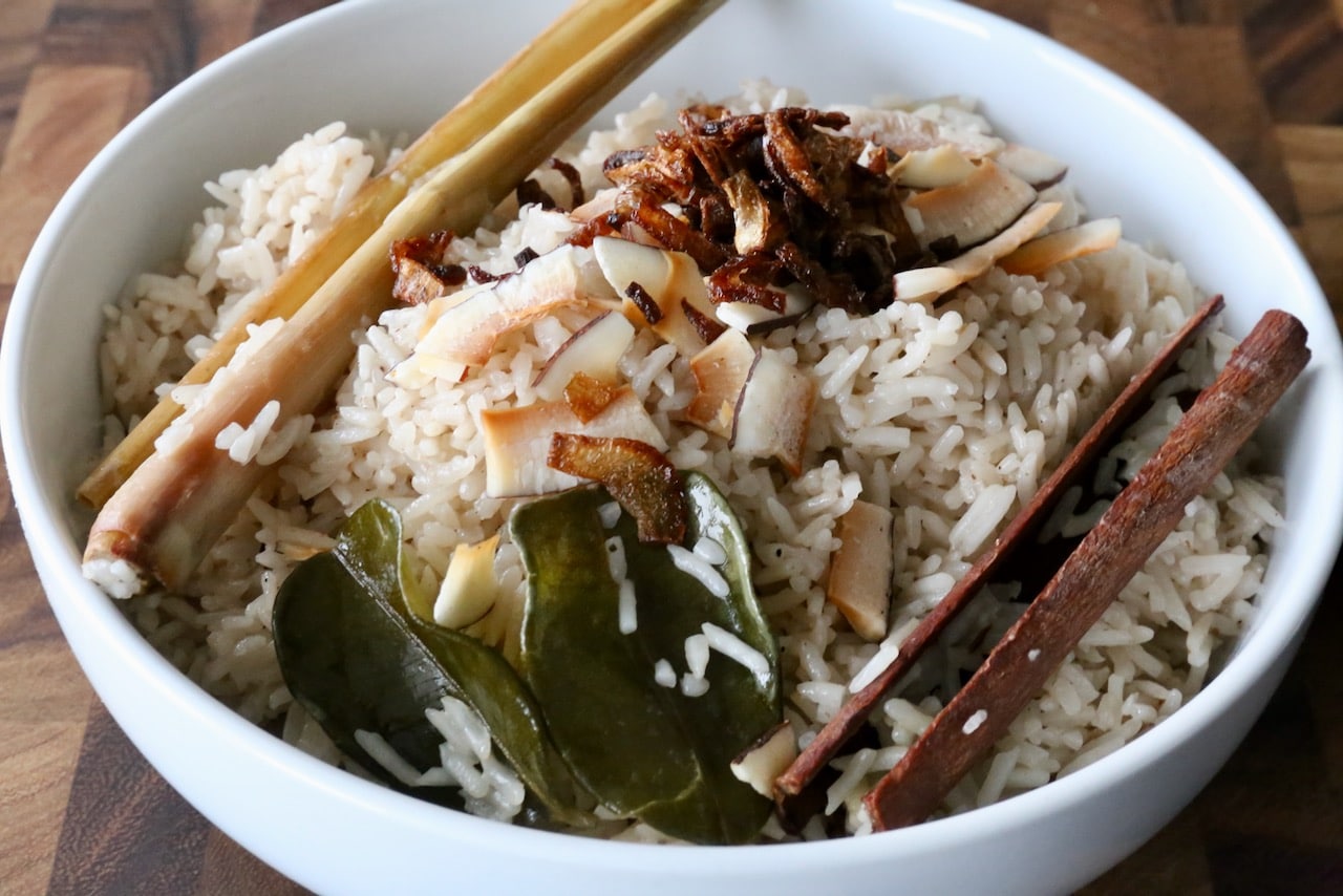 Now you're an expert on how to make Nasi Uduk Indonesian Coconut Rice!